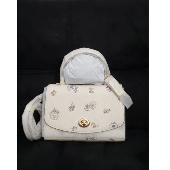 coach micro tilly top handle with dandelion floral print